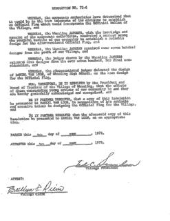 Original 1972 ordinance creating the flag